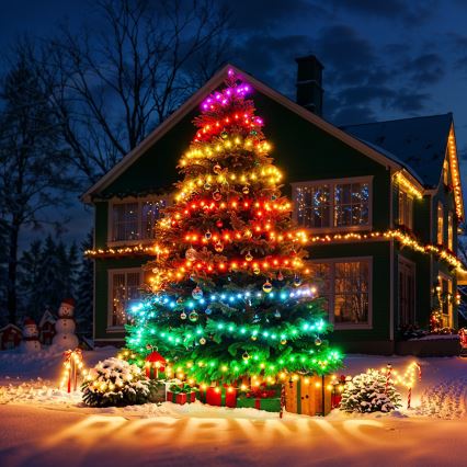 Govee - LED RGBICW Zewnętrzny łańcuch świąteczny 2700-6500K 20m Wi-Fi Matter IP66