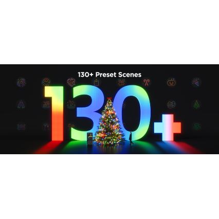 Govee - LED RGBICW Zewnętrzny łańcuch świąteczny 2700-6500K 20m Wi-Fi Matter IP66