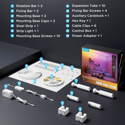 Govee - LED RGBICWW Podwieszana taśma LED/36W/24V 4m Skyline Matter Wi-Fi