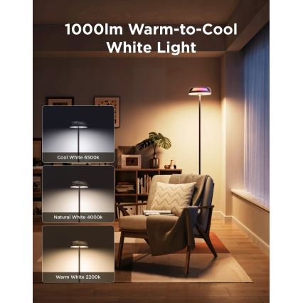 Govee - LED RGBICWW Ściemnialna lampa stojąca UPLIGHTER MATTER LED/24W/230V Wi-Fi