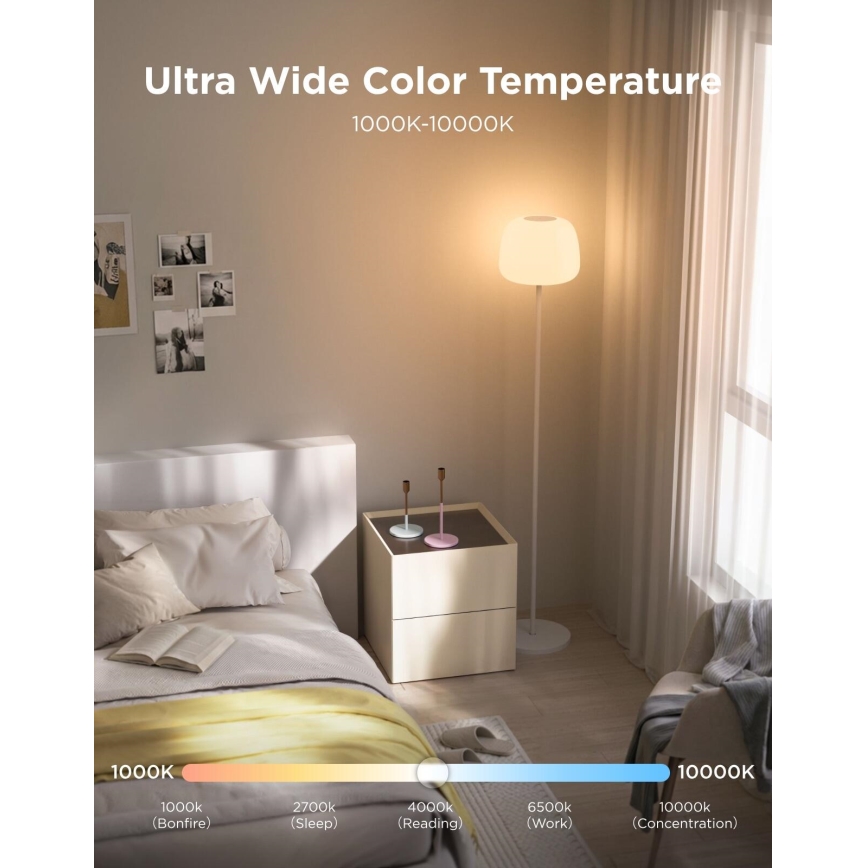 Govee - LED RGBICWW Ściemniana lampa stojąca LANTERN MATTER LED/24W/230V Wi-Fi 160 cm