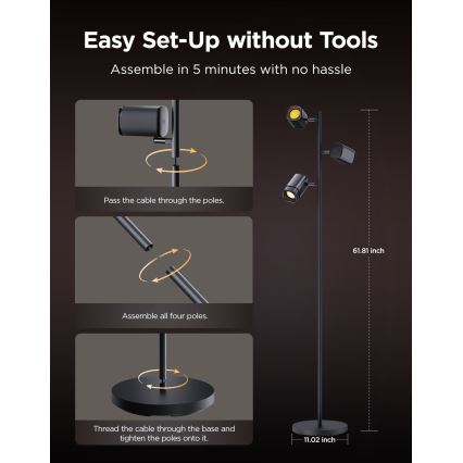 Govee - LED RGBICWW ściemnialna lampa stojąca TREE MATTER LED/48W/230V Wi-Fi