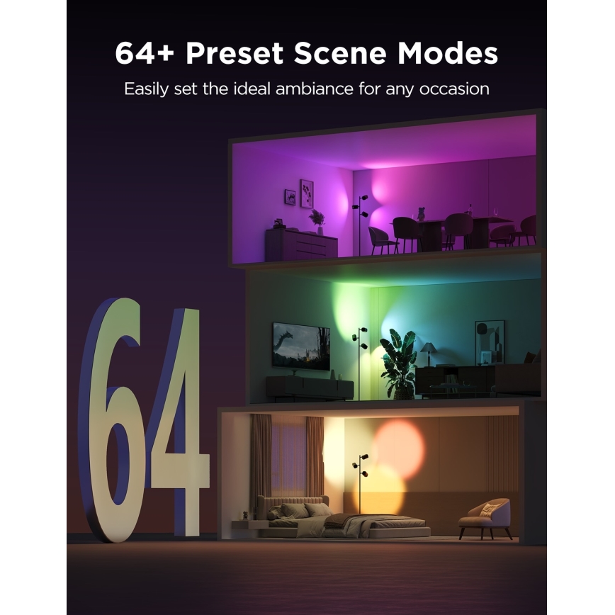 Govee - LED RGBICWW ściemnialna lampa stojąca TREE MATTER LED/48W/230V Wi-Fi