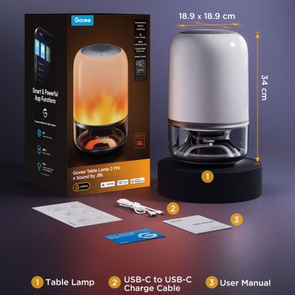 Govee - LED RGBW ściemniana lampka biurkowa z głośnikiem LED/36W/12V Wi-Fi