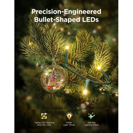 Govee - LED RGBWIC Zewnętrzny łańcuch świąteczny 2700-6500K 30m Wi-Fi Matter IP65