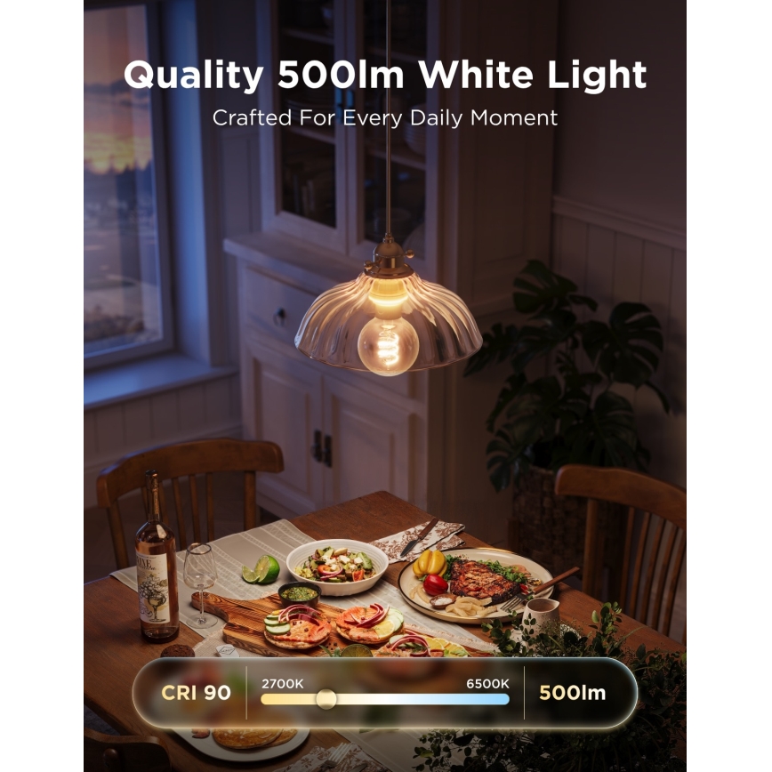 Govee - ściemnialna żarówka LED RGBWW Smart MATTER G80 E27/5W/230V 2700-6500K Wi-Fi