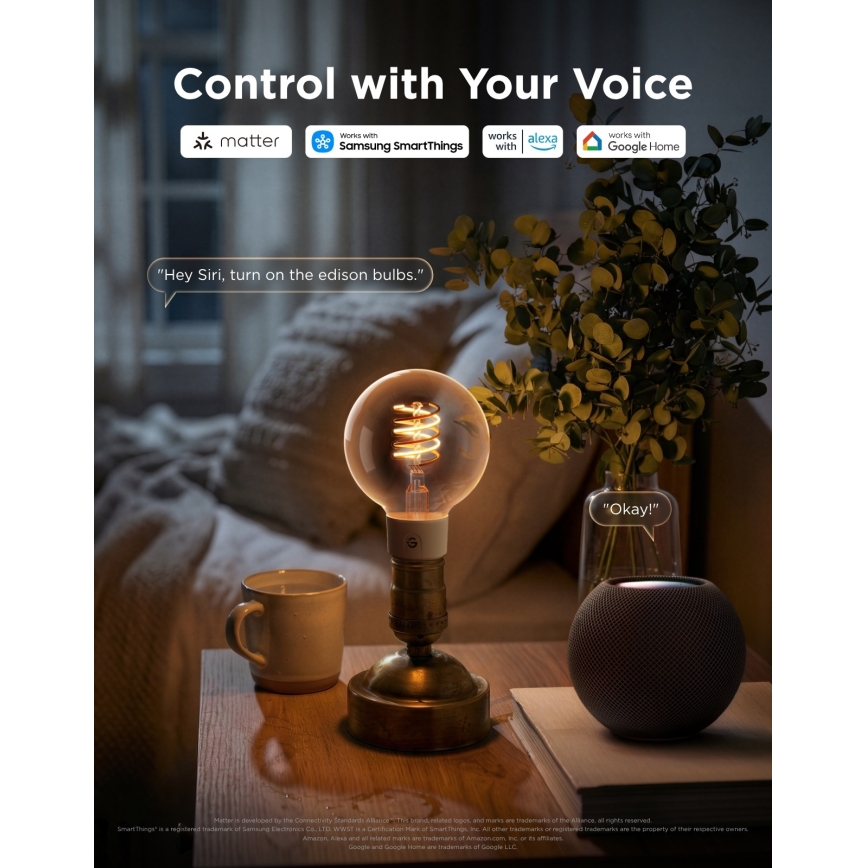 Govee - ściemnialna żarówka LED RGBWW Smart MATTER G80 E27/5W/230V 2700-6500K Wi-Fi