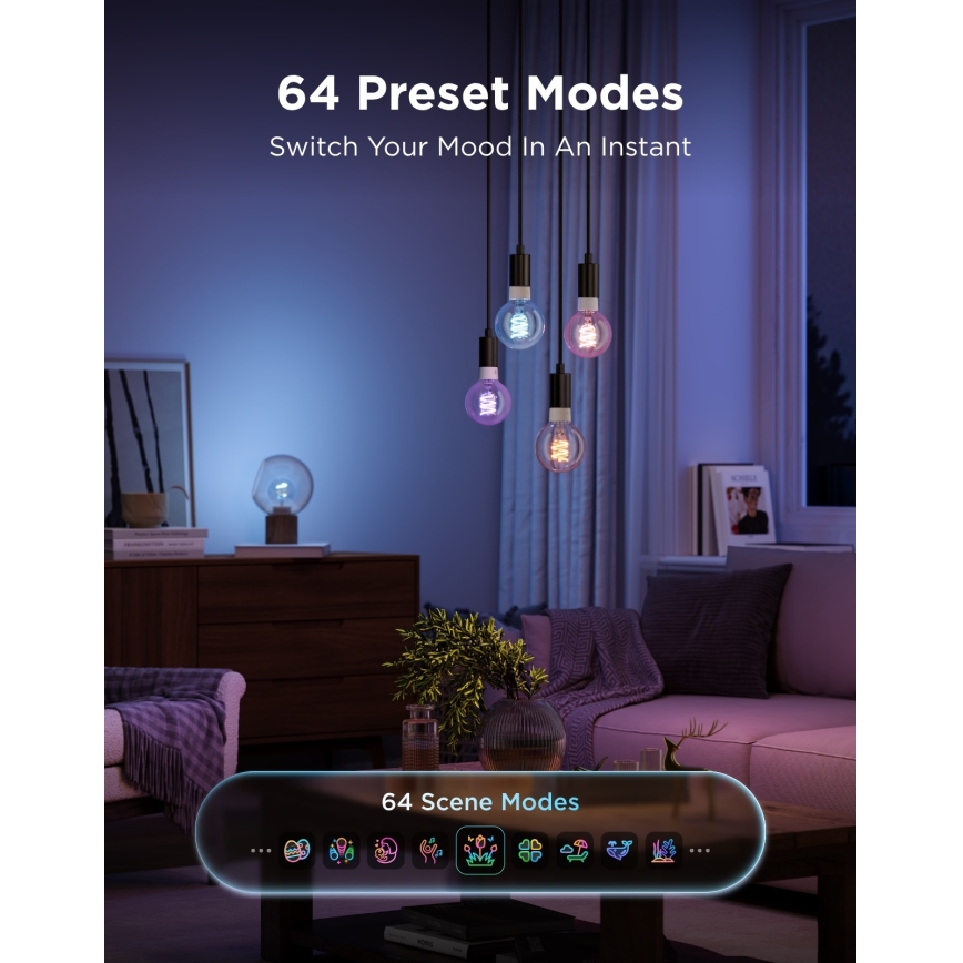 Govee - ściemnialna żarówka LED RGBWW Smart MATTER G80 E27/5W/230V 2700-6500K Wi-Fi