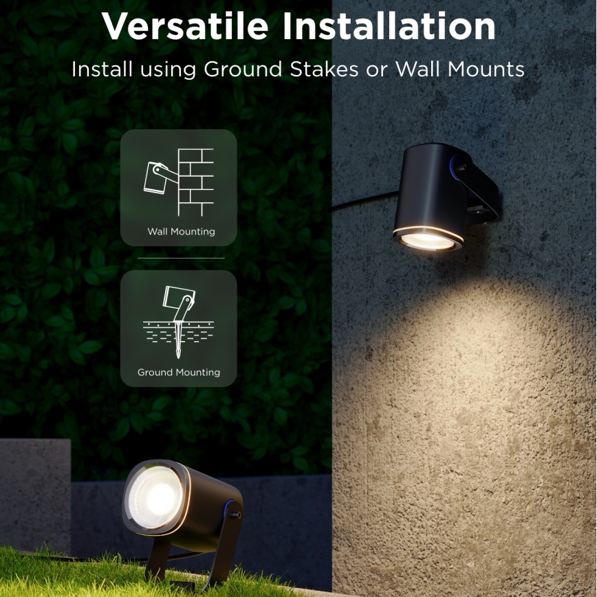 Govee - ZESTAW 2x LED RGBWW Ściemniane oświetlenie punktowe LED/12W/230V IP67 2700-6500K Wi-Fi
