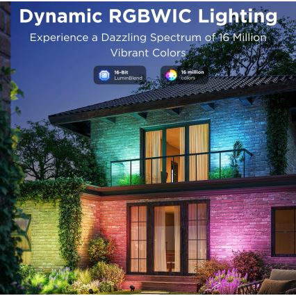 Govee - ZESTAW 2x LED RGBWW Ściemniane oświetlenie punktowe LED/12W/230V IP67 2700-6500K Wi-Fi