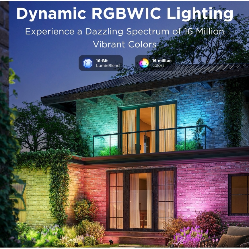 Govee - ZESTAW 2x LED RGBWW Ściemniane oświetlenie punktowe LED/12W/230V IP67 2700-6500K Wi-Fi