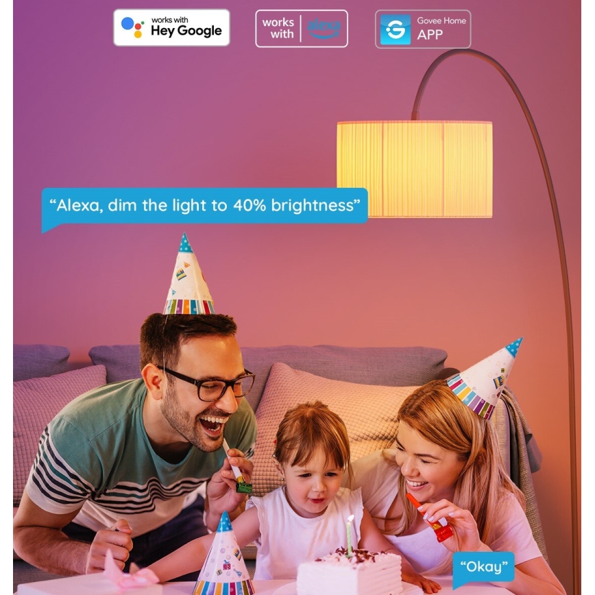Govee - LED RGBWW Żarówka ściemnialna Smart E27/12W/230V 2700-6500K Wi-Fi