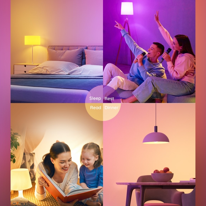 Govee - LED RGBWW Żarówka ściemnialna Smart E27/9W/230V 2700-6500K Wi-Fi
