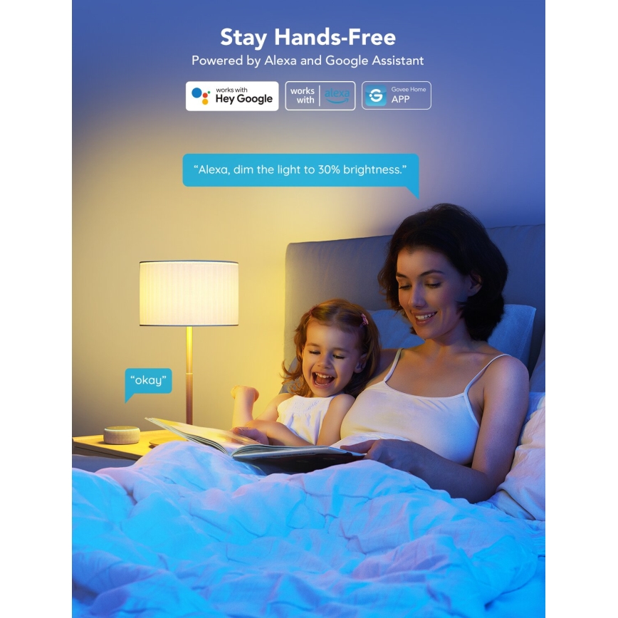 Govee - LED RGBWW Żarówka ściemnialna Smart E27/9W/230V 2700-6500K Wi-Fi