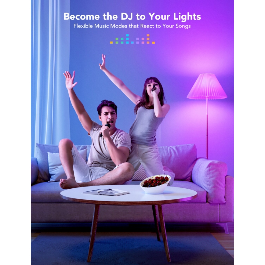 Govee - LED RGBWW Żarówka ściemnialna Smart E27/9W/230V 2700-6500K Wi-Fi