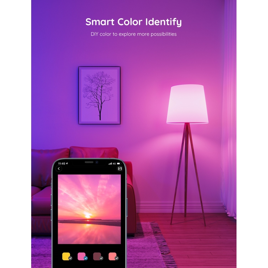 Govee - LED RGBWW Żarówka ściemnialna Smart E27/9W/230V 2700-6500K Wi-Fi