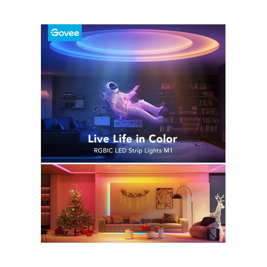 Govee - M1 PRO PREMIUM Inteligentna RGBICW+ LED listwa przedłużająca 1m Wi-Fi Matter