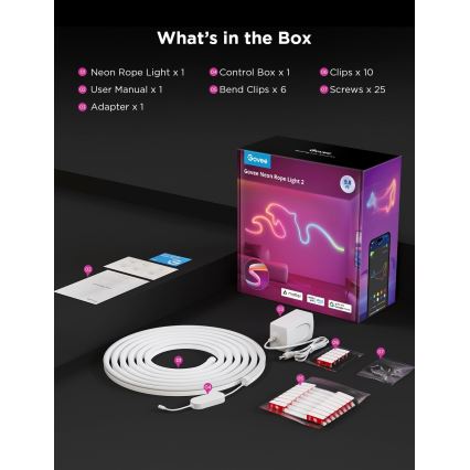 Govee - Neon 2 MATTER giętka taśma LED 3m RGBIC Wi-Fi