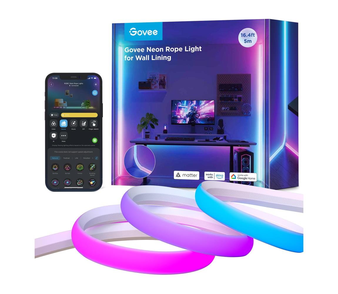 Govee - Neon MATTER LED szyna narożna 5m RGBIC Wi-Fi