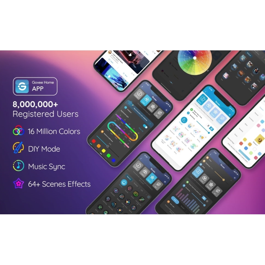 Govee - Neon SMART zginana LED taśma RGBIC 2m Wi-Fi IP67