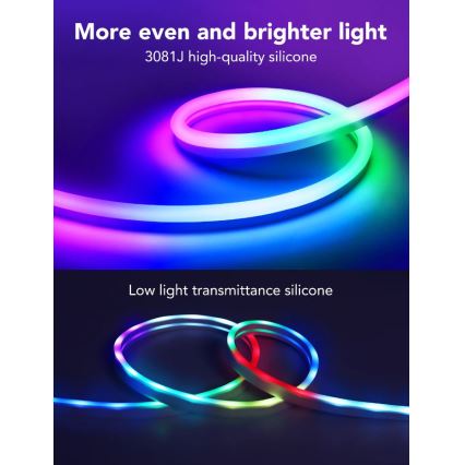 Govee - Neon SMART zginany LED Taśma - RGBIC - 3m Wi-Fi IP67