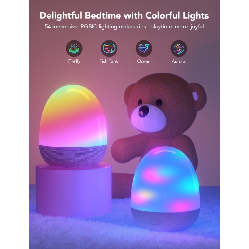 Govee - Inteligentna lampa LED RGBIC na noc z głośnikiem Wi-Fi