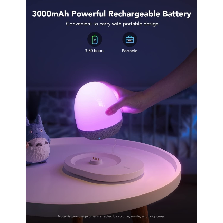 Govee - Inteligentna lampa LED RGBIC na noc z głośnikiem Wi-Fi