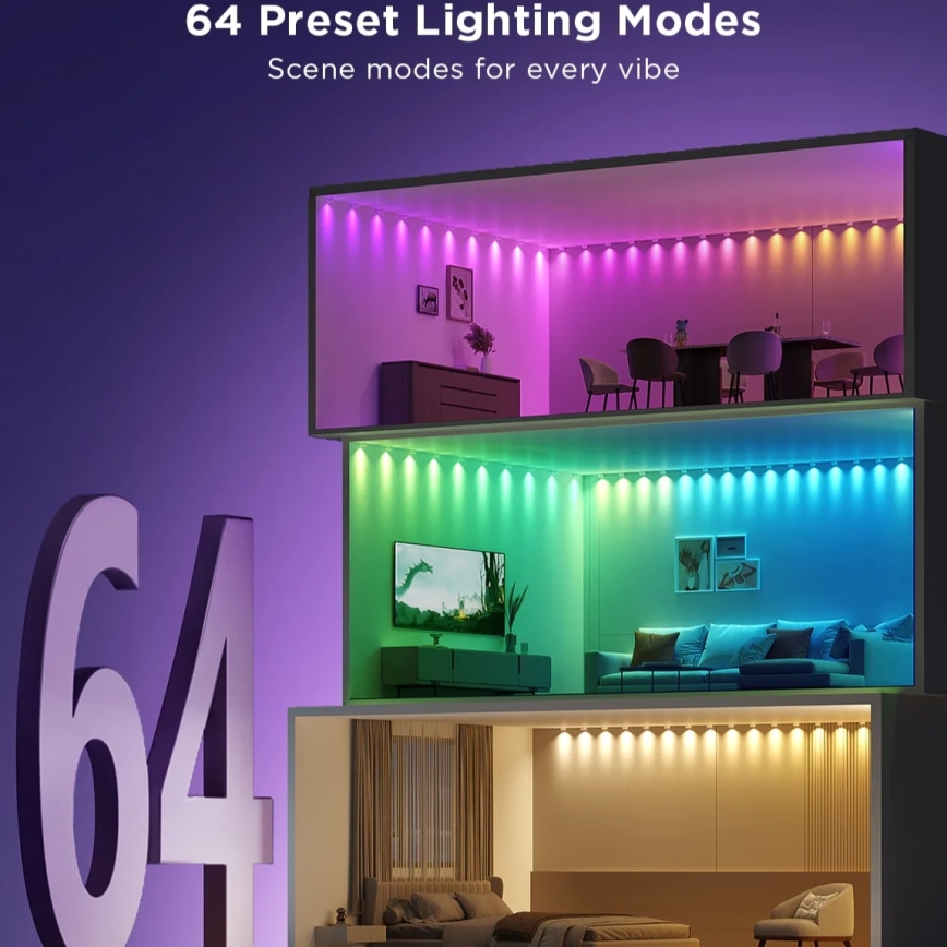 Govee - RGBIC LED Oprawa sznurkowa 5m Wi-Fi