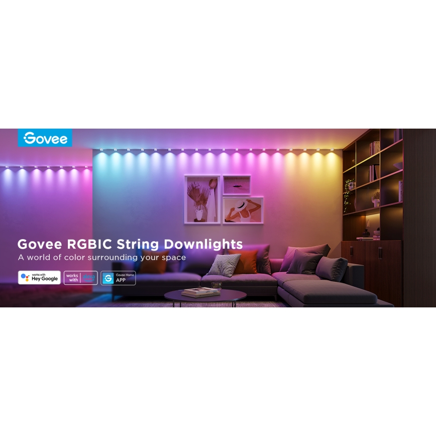 Govee - RGBIC LED Oprawa sznurkowa 5m Wi-Fi