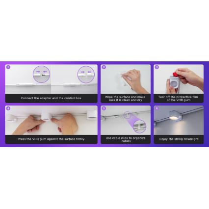 Govee - RGBIC LED Oprawa sznurkowa 5m Wi-Fi