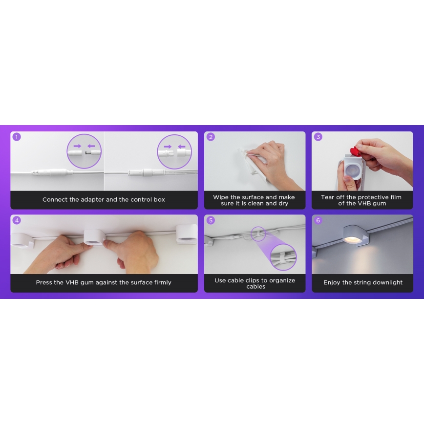 Govee - RGBIC LED Oprawa sznurkowa 5m Wi-Fi