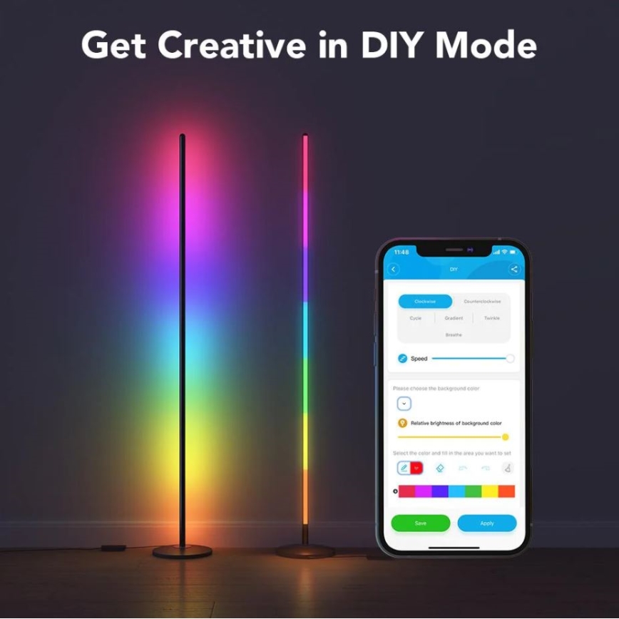 Govee - RGBICW Inteligentny Narożnik Floor Lamp Wi-Fi