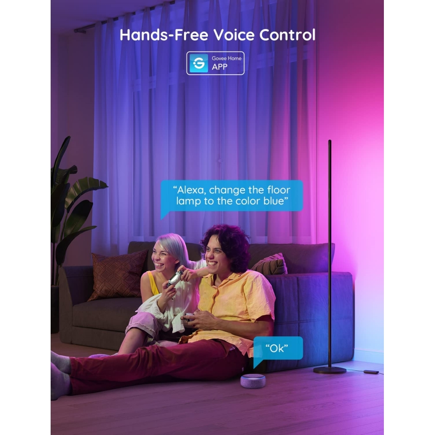 Govee - LED RGBW Ściemnialna lampa stojąca LITE MATTER LED/24W/230V Wi-Fi 36 cm