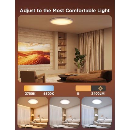 Govee - LED RGBICWW ściemnialna oprawa sufitowa LED/29W/230V śr. 30 cm matowa Wi-Fi