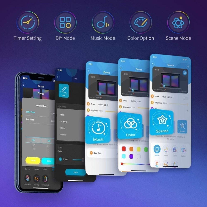 Govee - Ściemnialna taśma LED RGB SMART LED/36W/24V 10m Wi-Fi