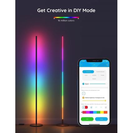 Govee - ściemniana lampa stojąca LED RGBW LITE MATTER LED/24W/230V Wi-Fi