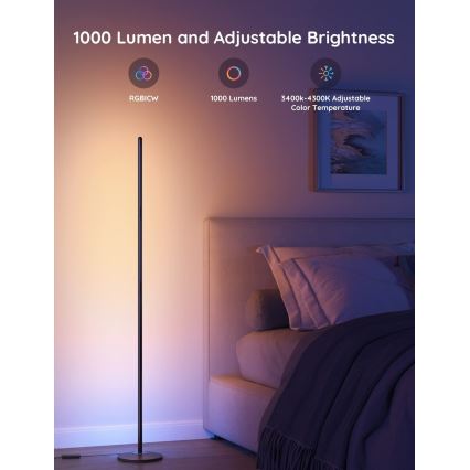 Govee - ściemniana lampa stojąca LED RGBW LITE MATTER LED/24W/230V Wi-Fi