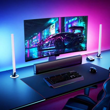 Govee - ZESTAW 2x Smart Gaming Wi-Fi LED RGBIC Panely + Smart Dual biały + pilot zdalnego sterowania