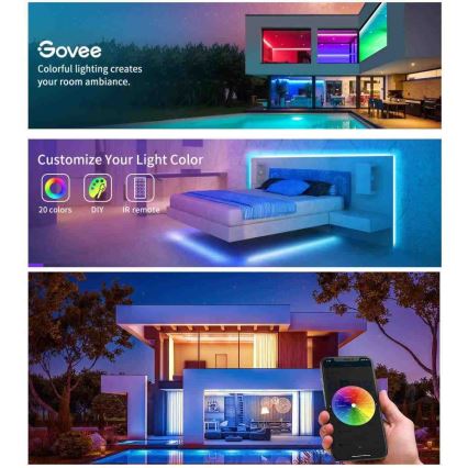 Govee - Wi-Fi RGB Inteligentna taśma LED 10m