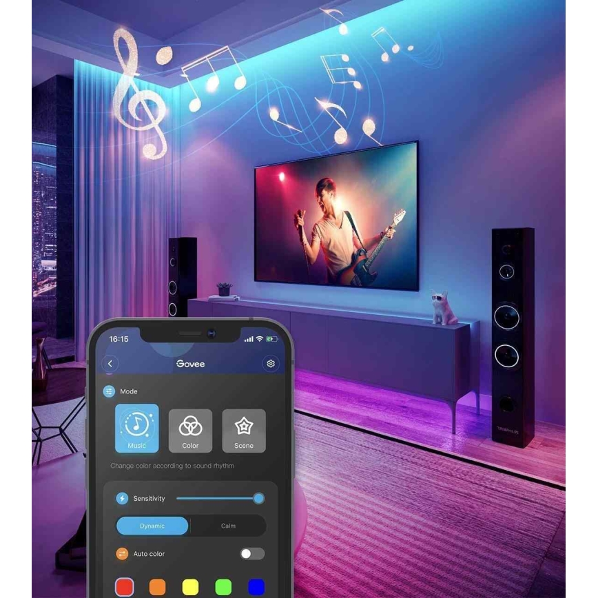 Govee - Wi-Fi RGB Inteligentna taśma LED 10m