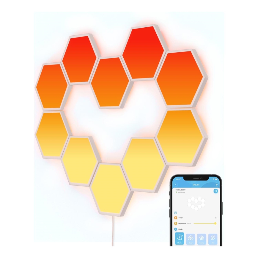 Govee - ZESTAW 10x LED RGB ściemnialny panel LED/36W/230V Wi-Fi
