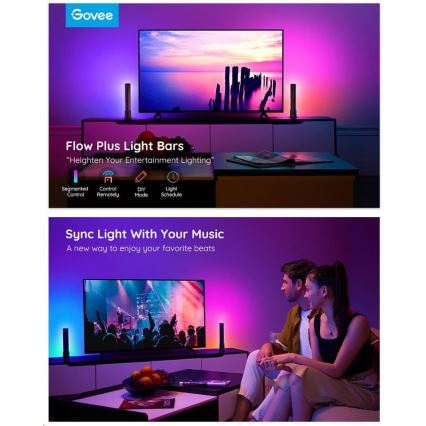 Govee - ZESTAW 2x Flow Plus SMART LED TV & Gaming - RGBICWW Wi-Fi