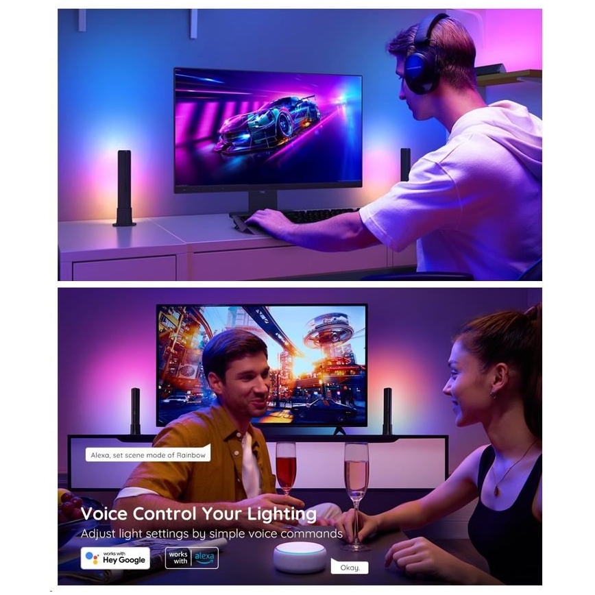 Govee - ZESTAW 2x Flow Plus SMART LED TV & Gaming - RGBICWW Wi-Fi