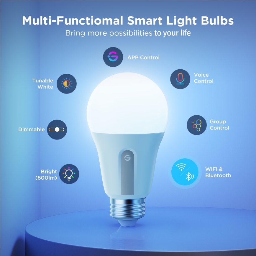 Govee - Zestaw 2x ściemnialna żarówka LED Smart MATTER A60 E27/9W/230V 2700-6500K Wi-Fi