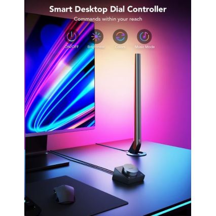 Govee - ZESTAW 2x Smart Gaming Wi-Fi LED RGBIC Panele + Smart Dual czarny + pilot zdalnego sterowania