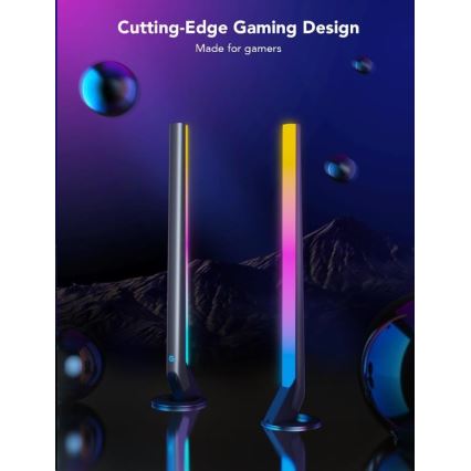 Govee - ZESTAW 2x Smart Gaming Wi-Fi LED RGBIC Panele + Smart Dual czarny + pilot zdalnego sterowania