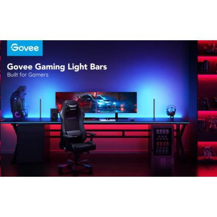 Govee - ZESTAW 2x Smart Gaming Wi-Fi LED RGBIC Panele + Smart Dual czarny + pilot zdalnego sterowania