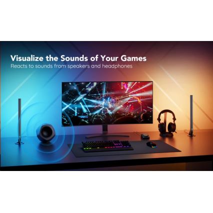Govee - ZESTAW 2x Smart Gaming Wi-Fi LED RGBIC Panele + Smart Dual czarny + pilot zdalnego sterowania