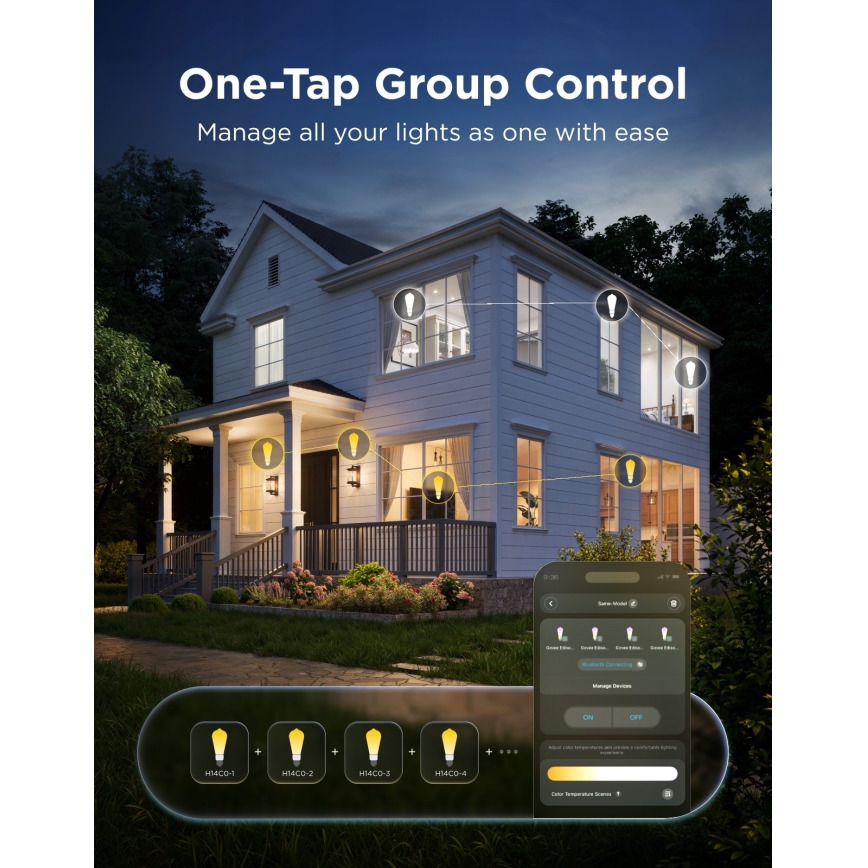 Govee - Zestaw 2x LED RGBWW ściemnialna żarówka Smart MATTER ST64 E27/5W/230V 2700-6500K Wi-Fi