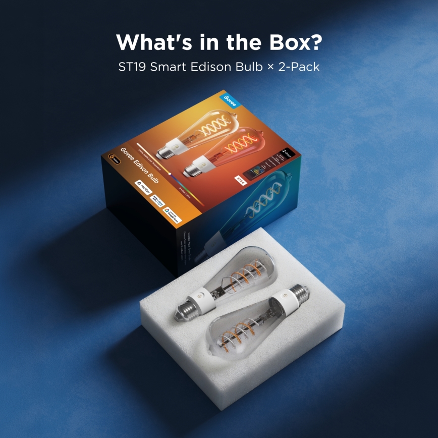 Govee - Zestaw 2x LED RGBWW ściemnialna żarówka Smart MATTER ST64 E27/5W/230V 2700-6500K Wi-Fi